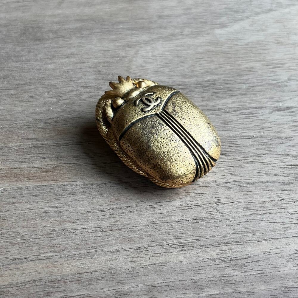 CHANEL Scarab Gold Tone Brooch - Picture 3 of 5